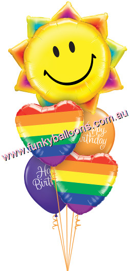 (image for) Rainbow Birthday Sun Bouquet - Click Image to Close